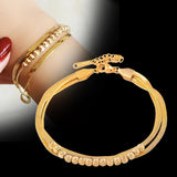 316L Stainless Steel Rose Silver 3 Layers Bracelets For Women