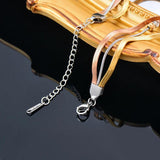 316L Stainless Steel Rose Silver 3 Layers Bracelets For Women
