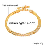 316L Stainless Steel Rose Silver 3 Layers Bracelets For Women