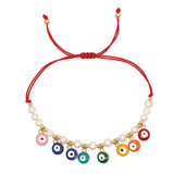 Go2boho Evil Eye Beaded Bracelet Fresh Water Pearl Friendship Bracelet