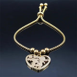 Stainless Steel Mom Daughter Bead Bracelets B9500S01