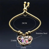 Stainless Steel Mom Daughter Bead Bracelets B9500S01