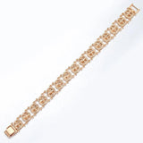 11mm Women 585 Rose Bracelet Bangle Flower Oval Carved Wristband
