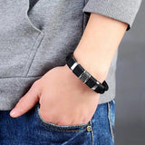 Multi-layer Brown Leather Bracelets Men Stainless Steel Magnetic Clasp