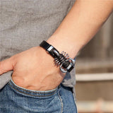 Punk Leather Bracelet with Scorpion Charm