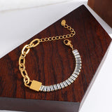 Stainless Steel CZ Bracelet Metal Chain Waterproof Jewelry