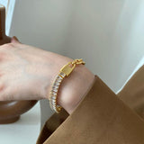 Stainless Steel CZ Bracelet Metal Chain Waterproof Jewelry