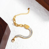 Stainless Steel CZ Bracelet Metal Chain Waterproof Jewelry