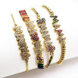 Micro Zircon Bracelet Mama Hand Letters MOM Bracelet
