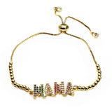 Micro Zircon Bracelet Mama Hand Letters MOM Bracelet