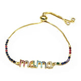 Micro Zircon Bracelet Mama Hand Letters MOM Bracelet