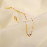 Youthway Zircon Heart Pendant Bracelet Stainless Steel