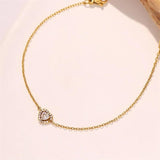Youthway Zircon Heart Pendant Bracelet Stainless Steel