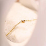 Youthway Zircon Heart Pendant Bracelet Stainless Steel