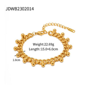 Youthway Cuban Chain Tassel Bracelet 18k Plated Jewelry