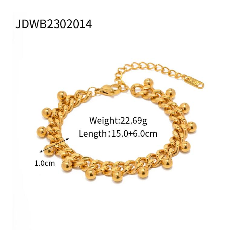 Youthway Cuban Chain Tassel Bracelet 18k Plated Jewelry