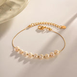 Spring Freshwater Pearl Bracelet for Women Summer Fine Stainless Steel Jewelry