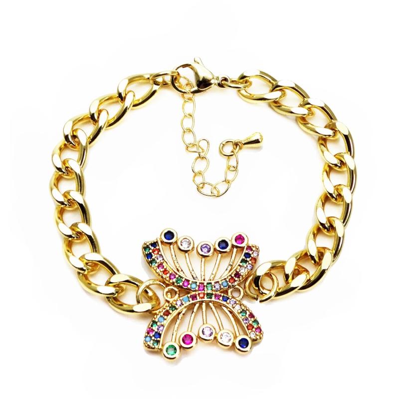 Micro Zircon Butterfly Bracelet Adjustable Chain Jewelry