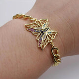Micro Zircon Butterfly Bracelet Adjustable Chain Jewelry