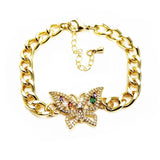 Micro Zircon Butterfly Bracelet Adjustable Chain Jewelry