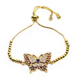 Micro Zircon Butterfly Bracelet Adjustable Chain Jewelry