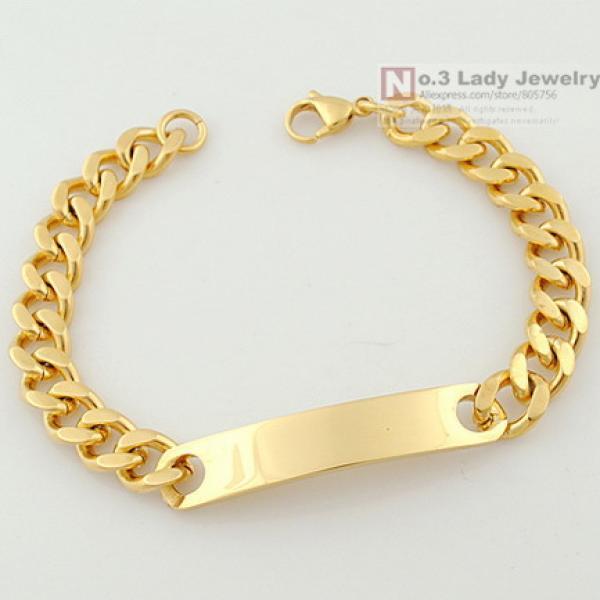 Gokadima Stainless Steel Chain ID Bracelet Jewelry