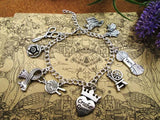 YARN CROCHET LOVER Charm Bracelet, Silver Plated for Girls/Boys, Party, Birthday