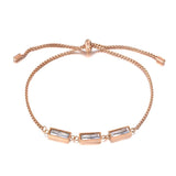 Sparkling CZ Crystal Charm Bracelet Titanium Steel Box Chain B19102