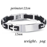 NIBA Men Silicone Stainless Steel Cross Bracelets Hand Chain