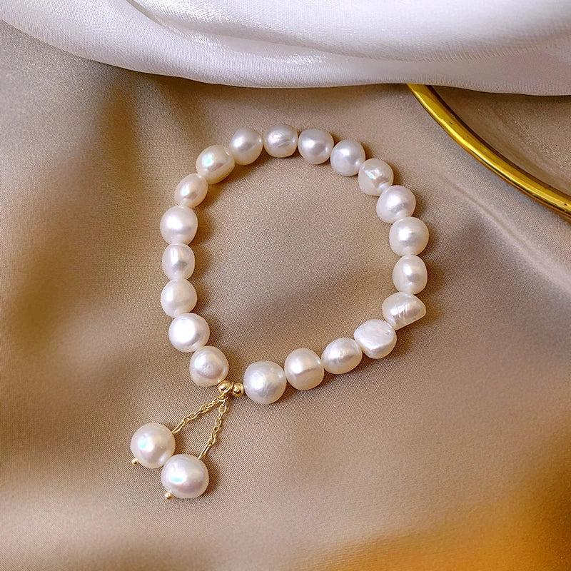 High Baroque Freshwater Pearl Bracelet Women Charm Bracelet