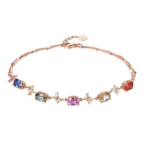 Rose Tennis Bracelet Rainbow Zircon Charm Jewelry