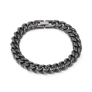 Vintage Oxidized Link Chain Bracelet for Men