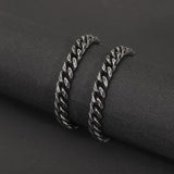 Vintage Oxidized Link Chain Bracelet for Men