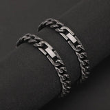 Vintage Oxidized Link Chain Bracelet for Men