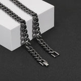 Vintage Oxidized Link Chain Bracelet for Men