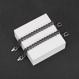 Vintage Oxidized Link Chain Bracelet for Men