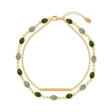 Double-Layer Crystal Heart Chain Bracelet Wedding Jewelry