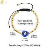 CSJA Evil Eye Bracelet Heart Shaped Braided Bead Women Girl Jewelry Gift