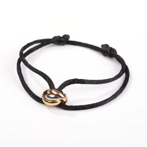 Adjustable Nylon Cord Bracelet w/ Brass Charm