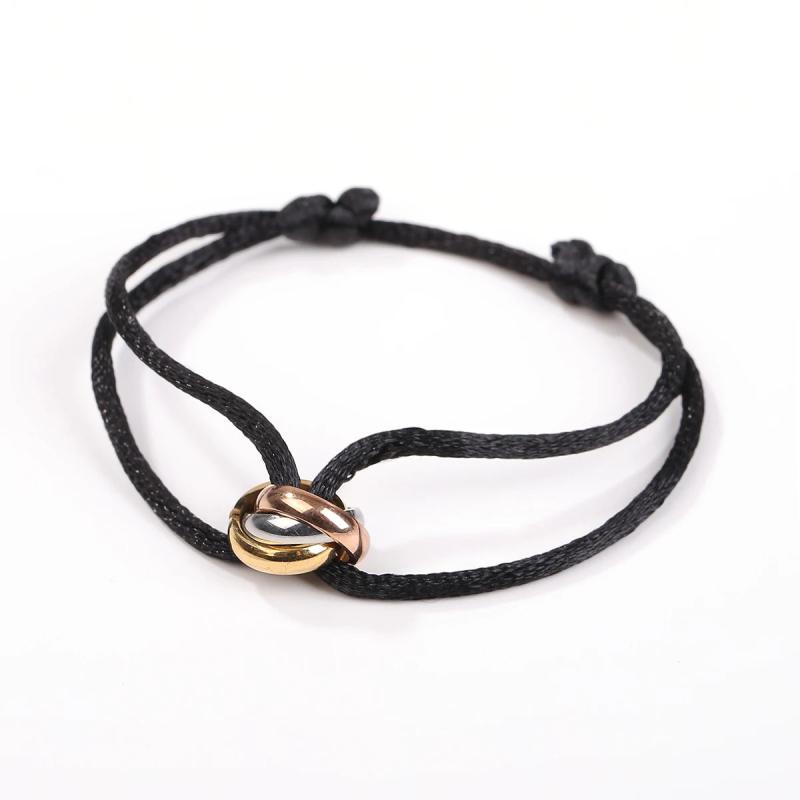 Adjustable Nylon Cord Bracelet w/ Brass Charm