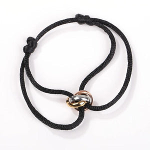 Adjustable Nylon Cord Bracelet w/ Brass Charm