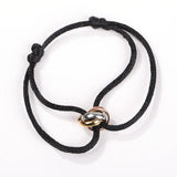 Adjustable Nylon Cord Bracelet w/ Brass Charm