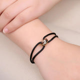 Adjustable Nylon Cord Bracelet w/ Brass Charm
