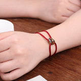 Adjustable Nylon Cord Bracelet w/ Brass Charm