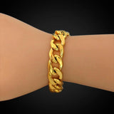 Men's Thick Cuban Chain Link Bracelet Stainless Steel Hip Hop Jewelry