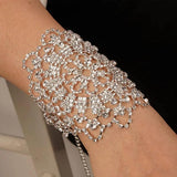 Stonefans Rhinestone Flower Wrist Bracelet for Women