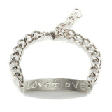 Minimalist Love Engraved Chain Link Bracelet