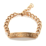 Minimalist Love Engraved Chain Link Bracelet