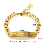 Minimalist Love Engraved Chain Link Bracelet