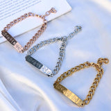 Minimalist Love Engraved Chain Link Bracelet